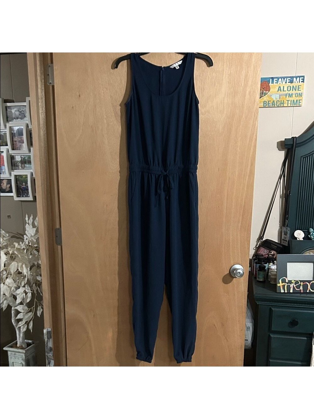 Cabi Navy Blue Sleeveless Jumpsuit